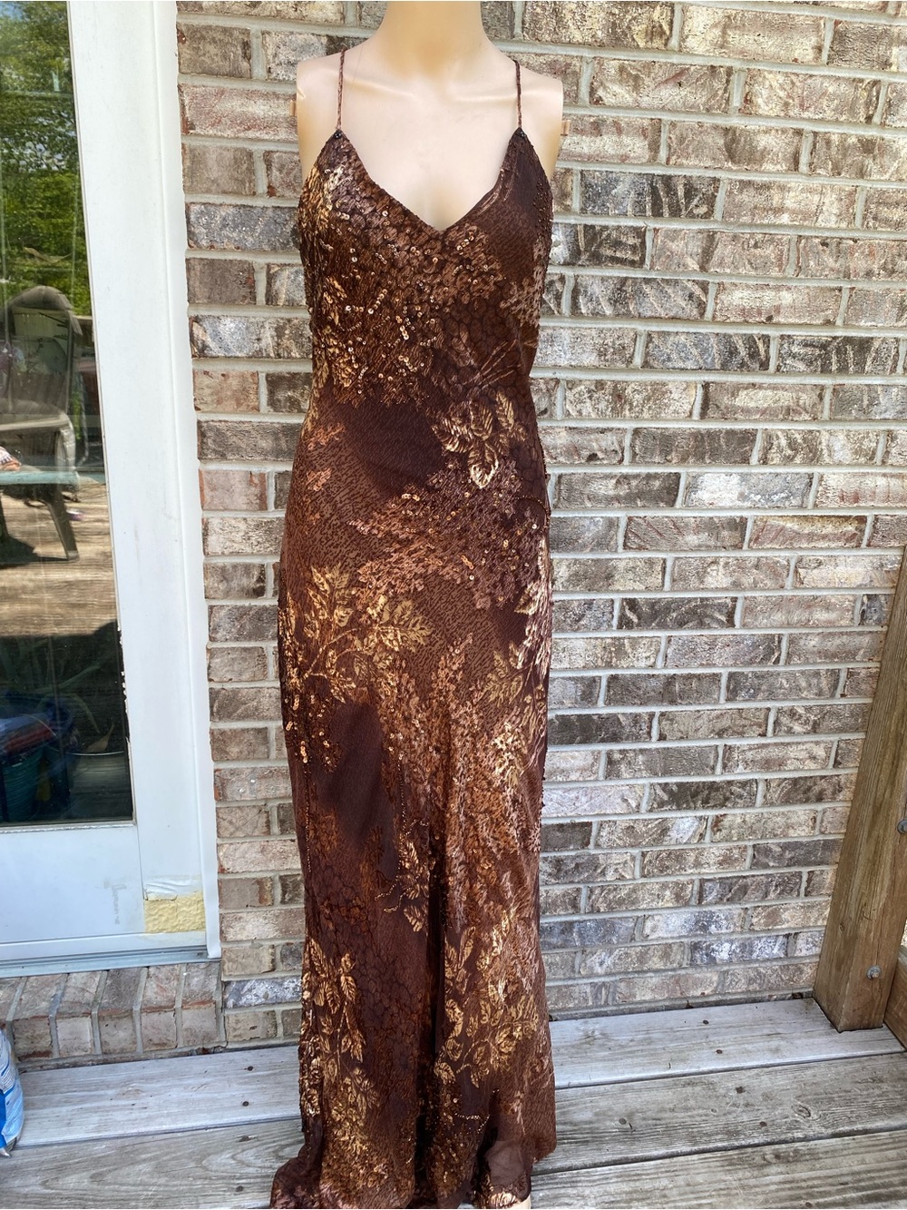 Rare Vintage Y2K Shaina June Beaded Silk Burnout Fairy Prom Dress - Picture 5 of 16
